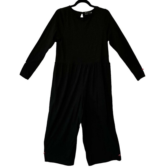 Asos Design Jumpsuit Womens Size 10 Black Flowy‎ Wide Leg Pants Keyhole Back - Picture 1 of 13